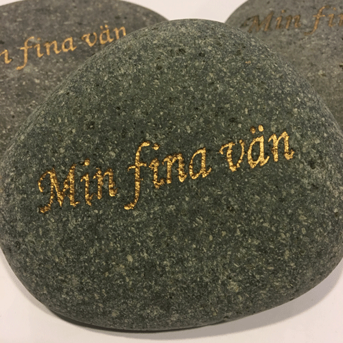min fina vän sten med text