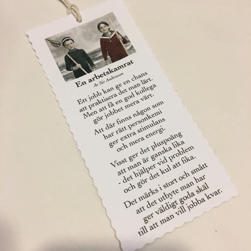 kort annas ideer arbetskamraten