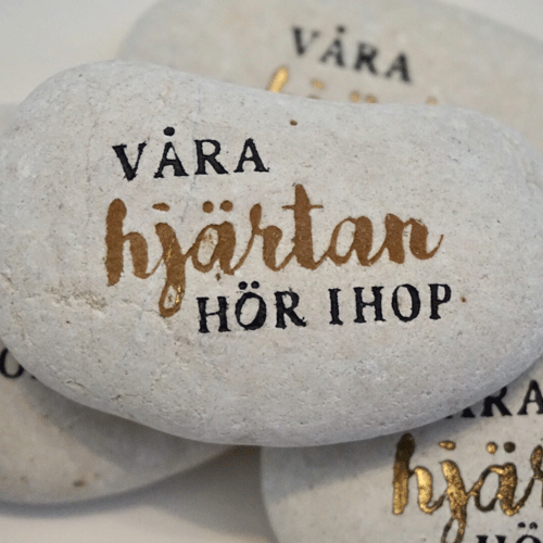 Stenar med text