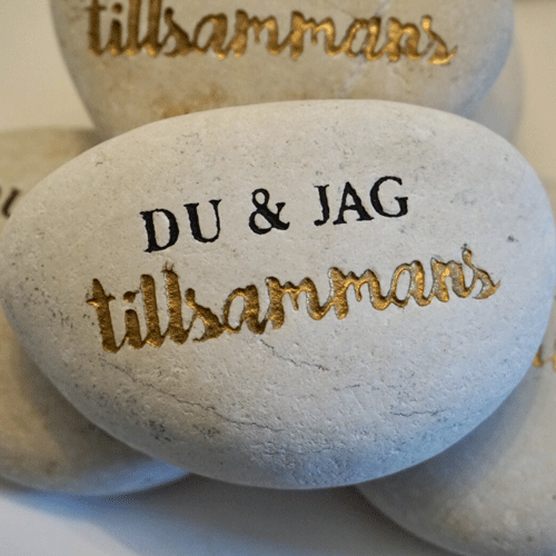 Stenar med text