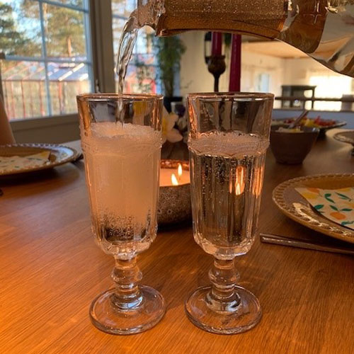 Antoinette Champagneglas m. perlekant