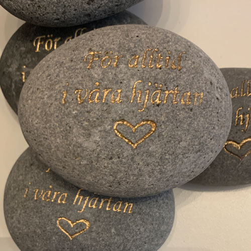 Sten med text