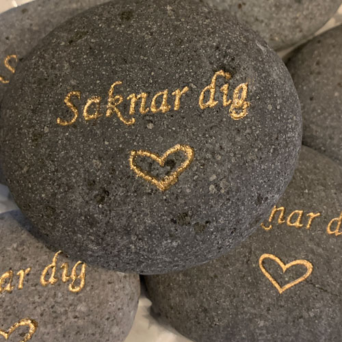 Sten med text