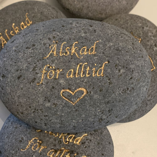 Sten med text