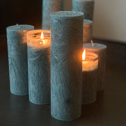 Form factory stearinljus spindelljus petrol