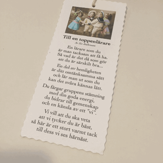 Bild på Kort Till en toppenlärare