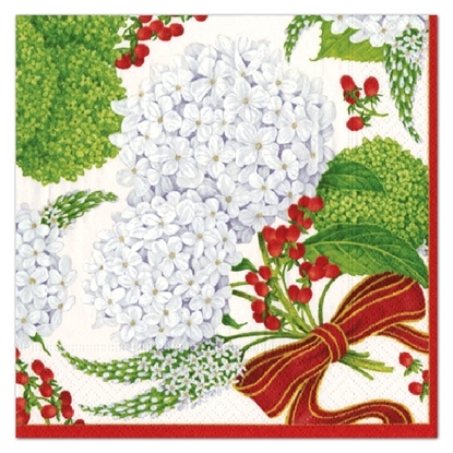 Bild på Caspari Snowball hydrangeas Kaffeservett
