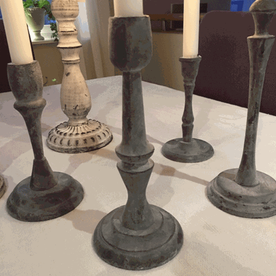 Bild på NOAH Candle holder grey 23 cm