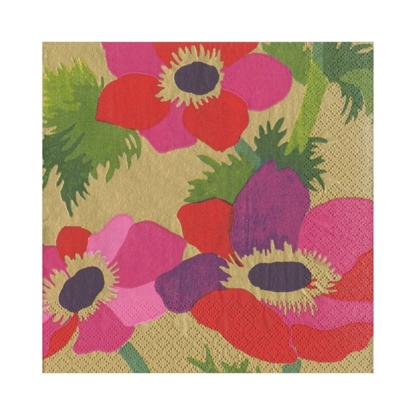 Bild på Caspari Poiret Floral Gold Kaffeservett