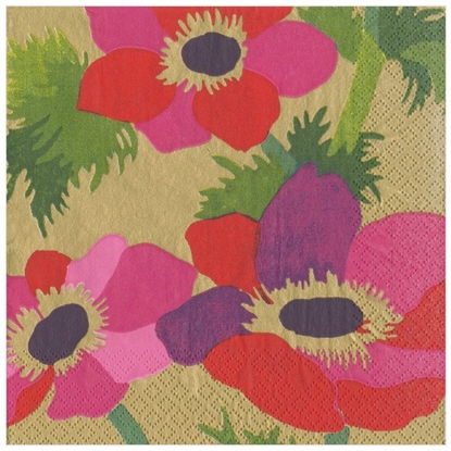 Bild på Caspari Poiret Floral Gold Middagsservett