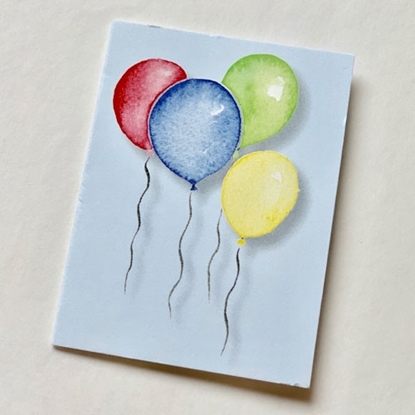 Bild på Litet dubbelvikt kort - Ballonger